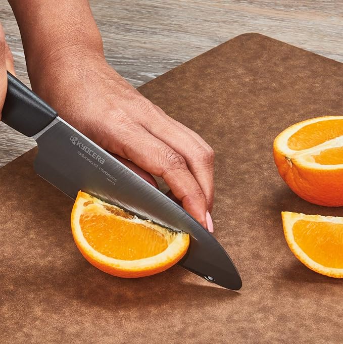 Kyocera's Revolution 4-Piece Knife Set: Includes 7" Chef's Santoku, 5.5" Santoku, 4.5" Utility & 3" Paring-Black