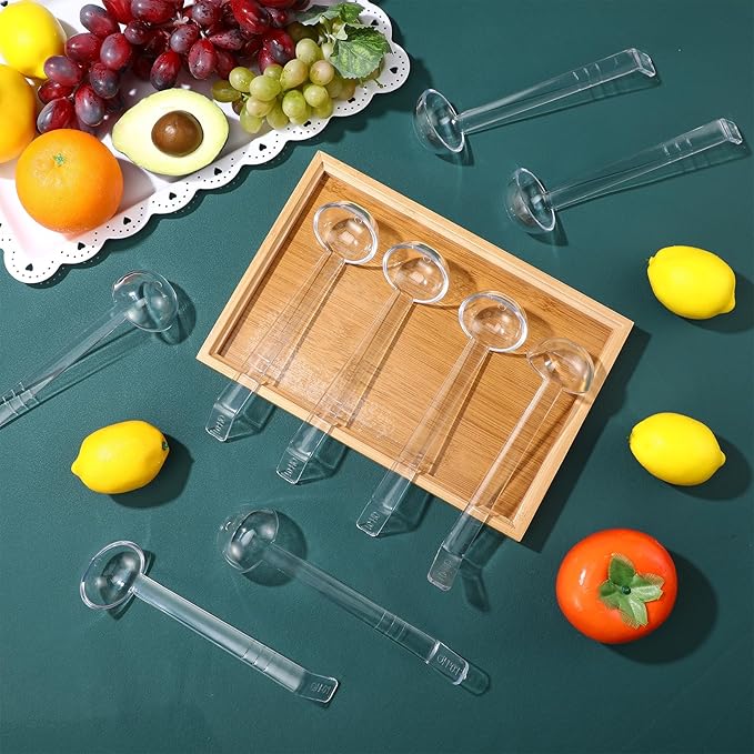 30 Pieces 7 Inches 1 oz Small Ladle Mini Plastic Gravy Ladle Long Handle Ladles for Serving Dressings Soup Punch Bowl Fruit Juices Soup Cocktail Parties (Clear)