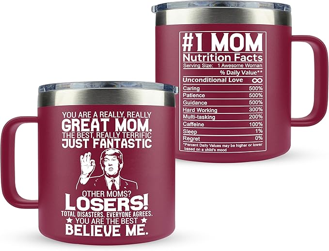 Gifts for Mom from Daughter, Son - Christmas Gifts for Mom, Wife, Women - Moms Birthday Gift Ideas, Cool Birthday gifts for Moms, Mothers - Best mom Mug, 14 oz Stainless Steel moms Coffee Mug