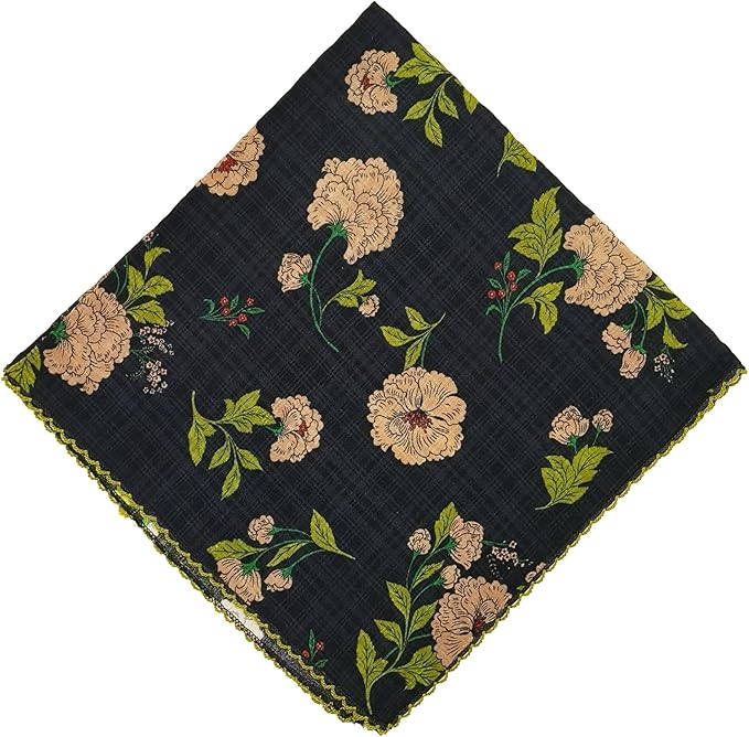 21x21 inches 100% Cotton Bandana for Women - Soft Square Scarf, Multi-Purpose Head Covering, Hair Bandana