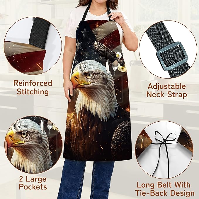 Cooking Apron for Women and Men,Adjustable Chef Bib Apron with 2 Pockets, Water and Oil Resistant for Kitchen Use