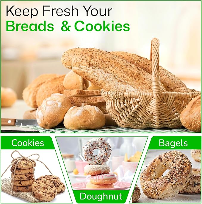 Bamboo Bread Box with Roll-Top Lid – Wooden-Style Countertop Bread Storage Container for Homemade Bread, Rolls, Muffins, & Snacks Eco-Friendly Kitchen Organizer for Lunch & Clutter-Free Counters