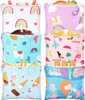 Chumia 6 Pcs Reusable Snack Bags Christmas Gifts Food Safety Washable Snack Bags Lunch with Zipper Portable Sandwich Bag Food Storage Pouch Double Layer(Cute,7 x 7 Inches)