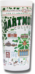 Catstudio Drinking Glass, Dartmouth College Glass Cup for Kitchen, 15oz Dishwasher Safe Tumbler for Dartmouth Alumni