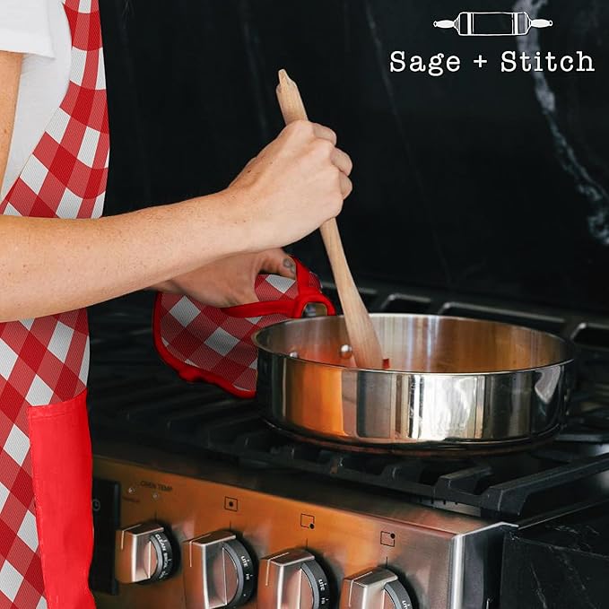 Adjustable Designer Kitchen Apron for Adults | Cotton Cooking Apron with Pockets and Adjustable Neck Buckle