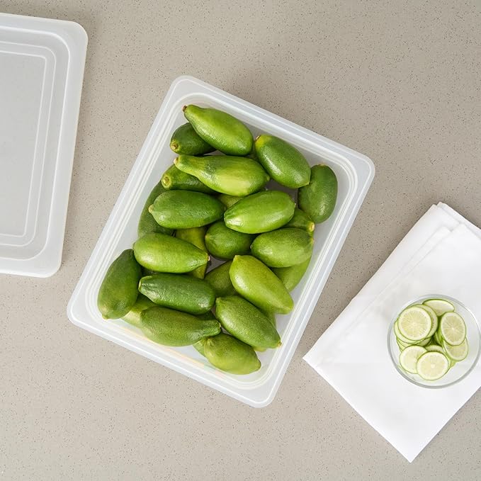 Restaurantware Food Storage Container 1 Pack of 12.7 x 10.3 x 3.9 Inches Plastic Stackable Storage Box White Reusable Label Container Dishwasher Safe For Restaurants And Kitchens