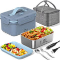 Electric Heated Lunch Box for Car Truck Home 1.8L 100W Portable Food Warmer with 12V/24V/110V/220V Hot Meal for Work Travel Jobsite Camping Christmas Gifts White Elephant Gifts for Adults/Men/Woman