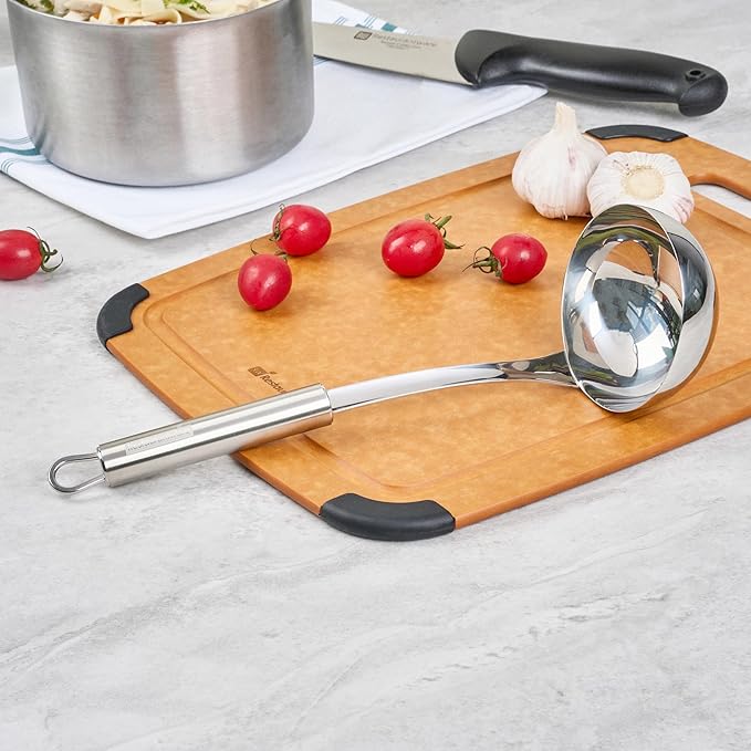 Ladle 1 Pack 11.4 Inch Serving Ladle with Deep Bowl Ergonomic Handle Precision Pouring Durable Stainless Steel Silver Utensil For Soups, Gravies, Buffet Use