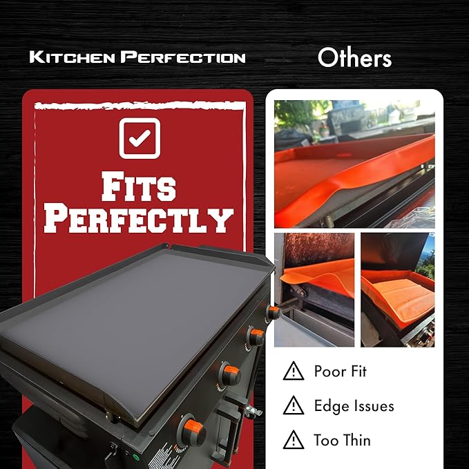 Kitchen perfection 17" Premium Silicone Griddle Cover Mat for Blackstone Griddle 17 Inch - Hermetic Protection from Rust & Debris All Year, Fits All Blackstone 17 Inch Models - Food Grade Silicone