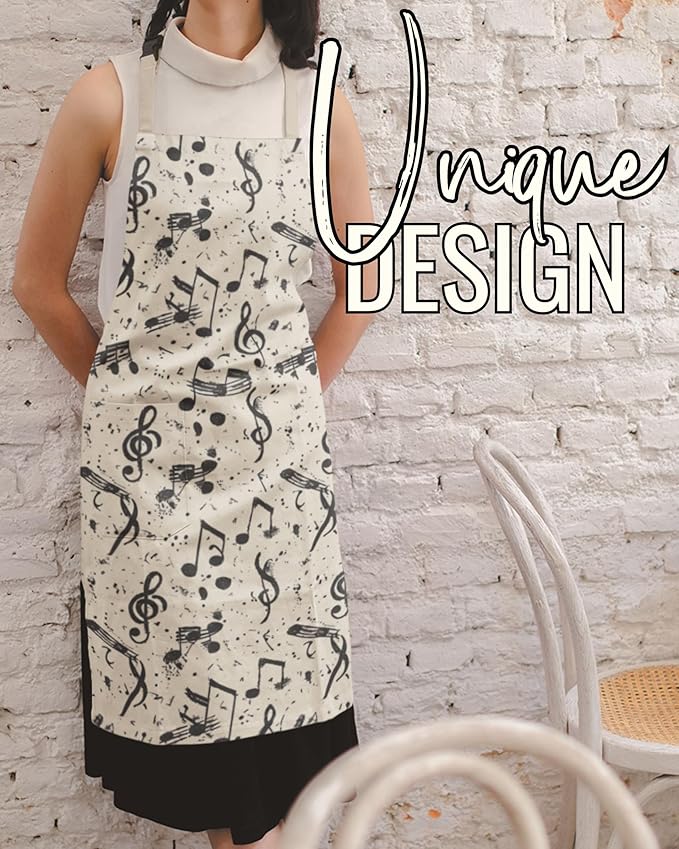 InnoBeta Music Lover Gifts, Musician Gifts Apron, Apron with Pockets and Adjustable Neck Strap