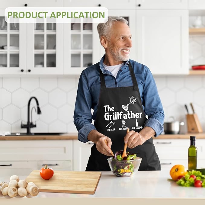 Step Dad Gifts, Christmas Step Dad Gifts from Kids, Stepdad from Step Daughter Wooden Cutting Board Utensils with Apron, Great Stepdad Father's Day Birthday Kitchen