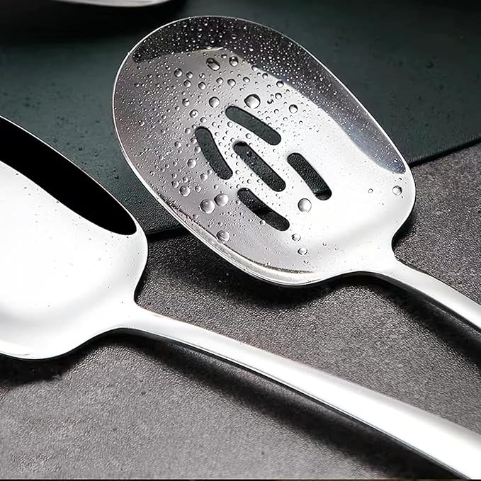 2 Pieces Large Serving Spoons Foodgrade 18/8 Stainless Steel Serving Spoons Set Serving Spoon for Buffet Salads Pasta Platters Mashed Potatoes Etc - 11.5 inches