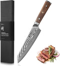 Wakoli HIK Damascus Kiritsuke Knife – Full Tang Chef Knife | 8-Inch Blade Made of 67-Layer Damascus Steel with VG10 Core | Walnut Wood Handle | Sharp, Durable, Gift Box Included