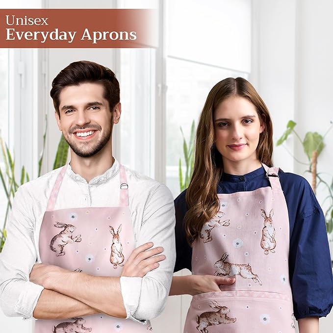 Maison d' Hermine 100% Cotton Apron for women with Pocket Kitchen Chef Apron for Men Cooking Gardening Server Waitress