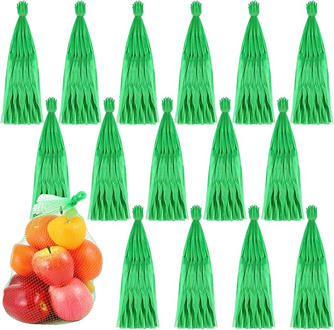 Windyun 1500 Pcs 20 Inch Mesh Produce Bags Reusable Nylon Netting Bulk, Fits Storage Egg Vegetable Seafood Fruits Grocery Bags(Green)