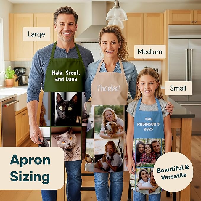 Winslow & Brody Custom Photo Aprons - Ships Next Day - USA Made - Gift for Loved Ones - Chef Apron for Women and Men