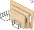 Cutting Board Holder, 2PSC Cutting Board Organizer Rack, 304 Stainless Steel Cookie Sheet Baking Pan and Tray Organizer for Kitchen Cabinet and Pantry Storage (1.0 Inch Width Slots)
