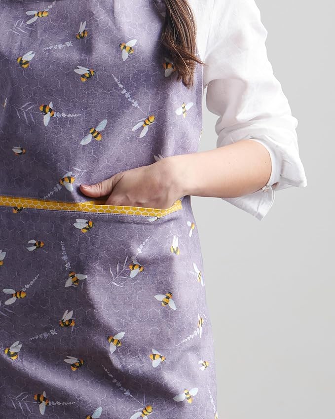 Maison d' Hermine 100% Cotton Apron for women with Pocket Kitchen Chef Apron for Men Cooking Gardening Server Waitress