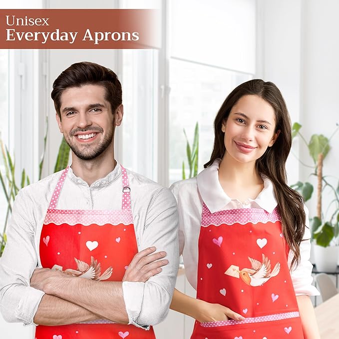 Maison d' Hermine 100% Cotton Apron for women with Pocket Kitchen Chef Apron for Men Cooking Gardening Server Waitress