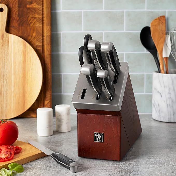 HENCKELS Statement Razor-Sharp 7-Piece White Handle Knife Set, Chef Knife, Bread Knife, German Engineered Knife Informed by over 100 Years of Mastery