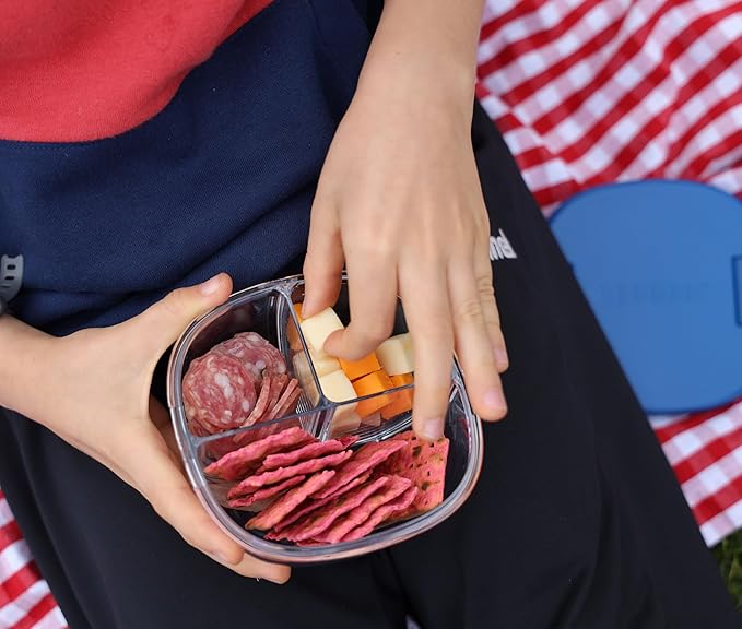 Yumbox Snack Bowl, Leakproof 3 Compartments, Removable Lid, Microwave, Dishwasher Safe, Perfect for acai bowl, yogurt bowl, granola, Bento Snack Box for school, work, travel