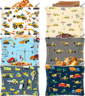 Chumia 6 Pcs Reusable Snack Bags Christmas Gifts Food Safety Washable Snack Bags Lunch with Zipper Portable Sandwich Bag Food Storage Pouch Double Layer(Truck,7 x 7 Inches)