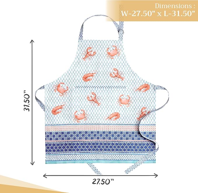 Maison d' Hermine 100% Cotton Apron for women with Pocket Kitchen Chef Apron for Men Cooking Gardening Server Waitress