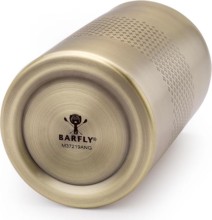 Barfly Double Wall Diamond Lattice Mixing Tin, Antique Gold