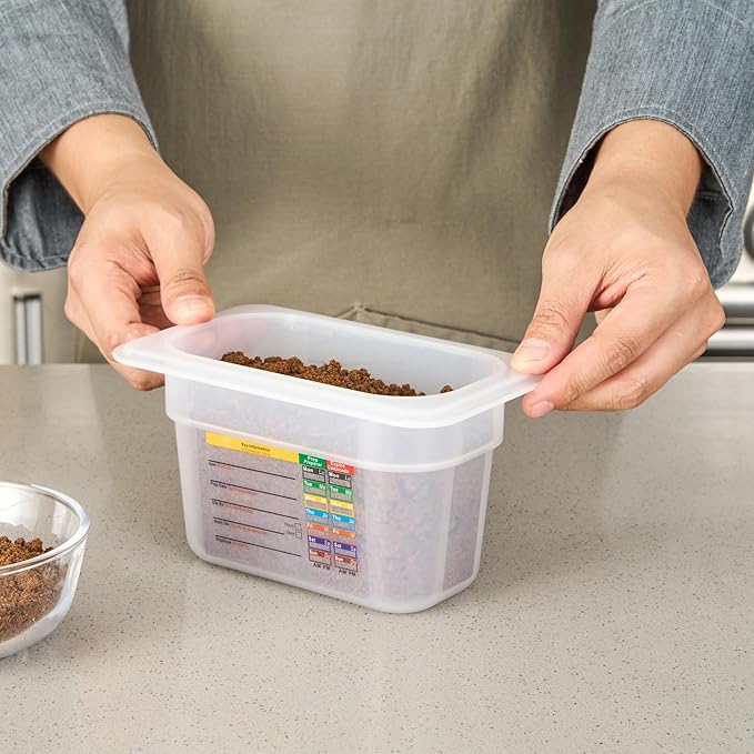 Restaurantware Food Storage Container 1 Pack of 6.8 x 4.2 x 3.9 Inches Plastic Stackable Storage Box White Reusable Label Container Dishwasher Safe For Restaurants And Kitchens