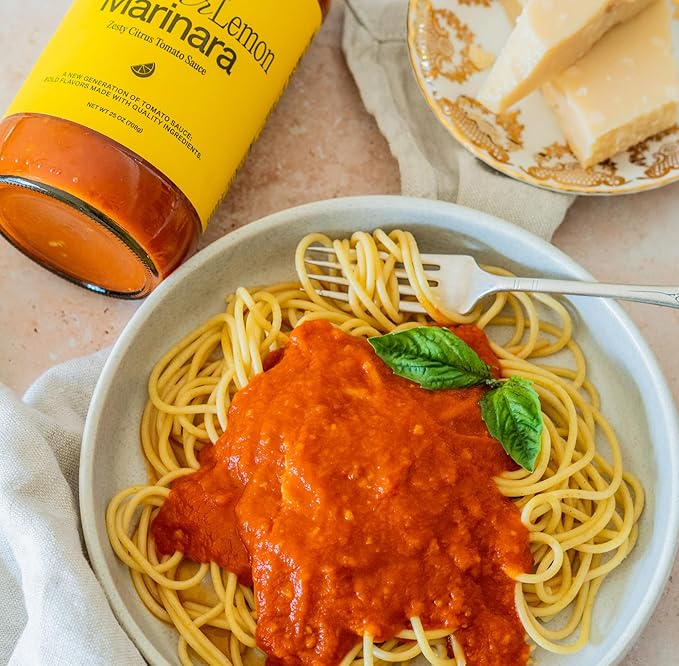 Sauz | Summer Lemon Marinara Pasta Sauce, 25 Oz Jar (2-Pack), Fresh Citrus Zest, Gluten-Free, Non-GMO, Multi-Use Tomato Sauce with Clean Ingredients – Small Batch Fresh Tomato Sauce