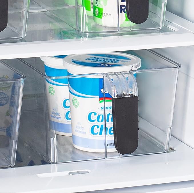 Ice Cube Tray + Ice Scoop For Freezer | Ice Bin & Flexible Scoop | BPA Free, Food Safe Ice Bucket | Clear Plastic Storage Bin, Laundry Detergent Holder, Freezer and Refrigerator Organizer Bin