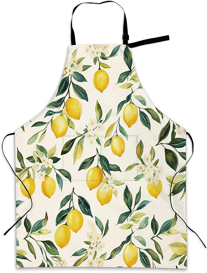Kitchen Apron with Pocket,Waterproof Adjustable Neck and Long Ties, Cooking Baking Gardening Painting Apron for Women