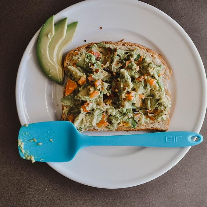 GIR: Get It Right Mini Spoonula Silicone Spatula - 8-Inch Slate - Heat-Resistant Up to 425°F - Non-Stick Seamless Food Grade Silicone - Scraper for Mixing, Baking & Serving