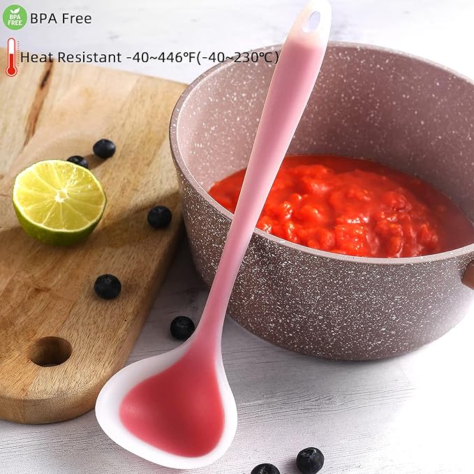 Silicone Small Silicone Ladles, Mini Gravy Ladles, Heat-resistant Sauce ladles for serving or cooking, BPA Free