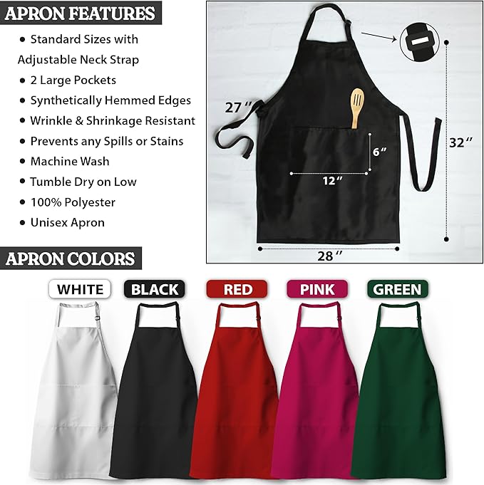 Personalized Aprons for Women with Pockets, Christmas Gifts for Mom and Women, Customized Baking Kitchen Gifts, Gift for Housewarming, Custom Chef Apron, Grilling Cooking Apron
