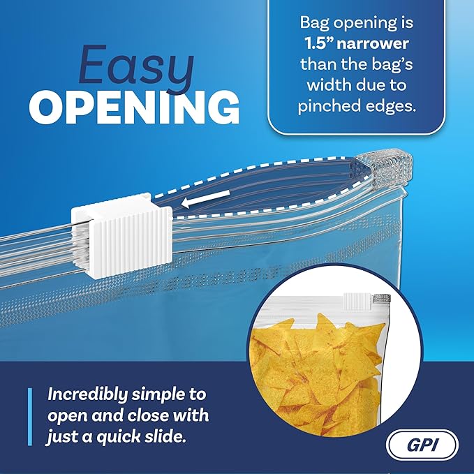 1000 Count - Slider Zip Food Storage Snack Bags, 4" x 6" (8 Ounces) 3 Mil Heavy Duty, Strong & Durable For Freezer Storage, For Sandwiches, Snacks & More. GPI