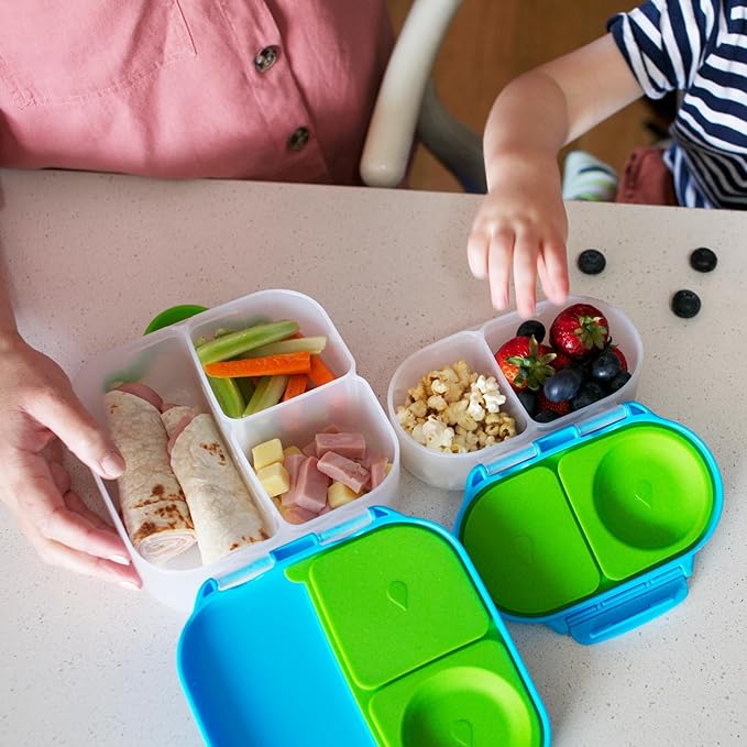 b.box Kids Lunch & Snack Containers. 3-Pack Set Includes Matching Oversized Bento Lunch Box, Mini Meal Boxes for Kids and Toddlers. School Supplies (Ocean Breeze)