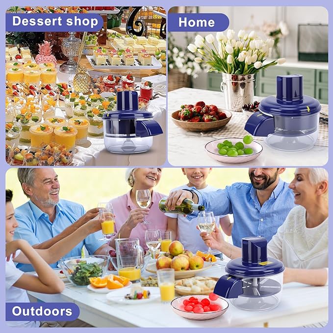 Automatic Grape Peeling Machine，Rechargeable Home Kitchen Aid Peeler, Electric Small Fruit Quick Peeler for Grapes, Garlic, Cherries and Cherry Tomatoes