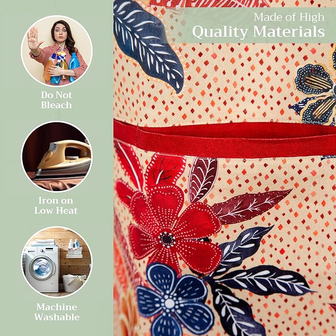 Maison d' Hermine 100% Cotton Apron for women with Pocket Kitchen Chef Apron for Men Cooking Gardening Server Waitress