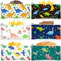 Chumia 6 Pcs Reusable Snack Bags Christmas Gifts Food Safety Washable Snack Bags Lunch with Zipper Portable Sandwich Bag Food Storage Pouch Double Layer(Dinosaur,6.9 x 3.7 Inches)