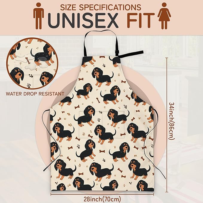 Apron with Pockets for Women, Adjustable Kitchen Cooking BBQ Chef Apron, Gifts for Mom Birthday, or Holidays