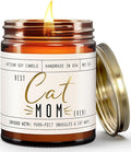 Cat Mom Gifts, Cat Gifts for Women Unique, Cat Lover Gifts for Women - 'Best Cat Mom Ever' Candle, w/Vanilla, Coconut & Vetiver I Cat Decor Themed I Cat Gifts for Cat Lovers I 50Hr Burn, USA Made