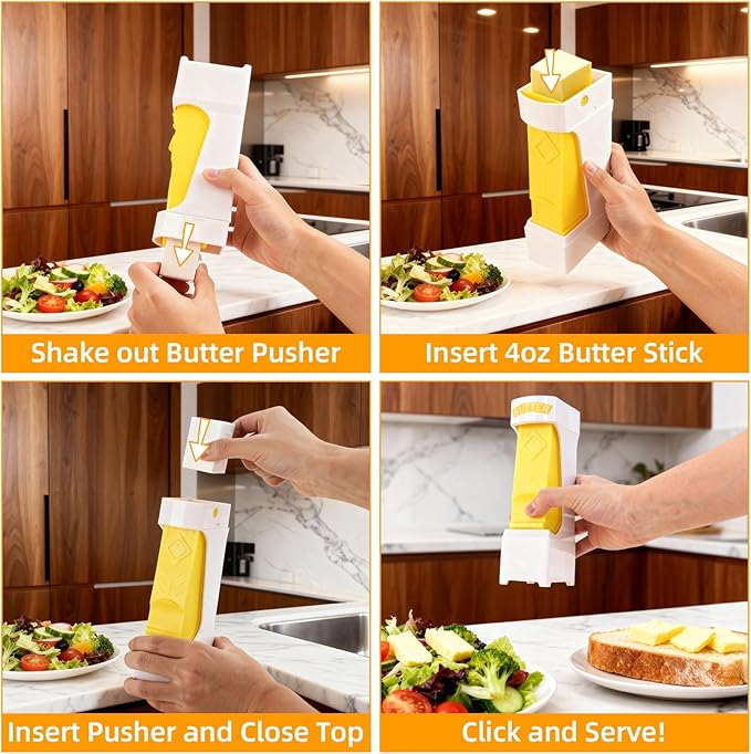 Butter Slicer,Butter Cutter,One Click Stick Butter Cutter,Cheese Splitter, Butter for Making Bread, Cakes,Cookies,Bread