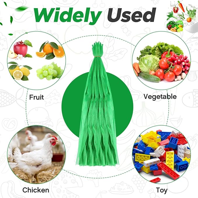 Windyun 1500 Pcs 20 Inch Mesh Produce Bags Reusable Nylon Netting Bulk, Fits Storage Egg Vegetable Seafood Fruits Grocery Bags(Green)