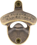 Wall Mount Beer Opener Screw In IT'S FIVE O'CLOCK SOMEWHERE Antique Bronze Bottle Cap Opener Table Mounted for Gifts