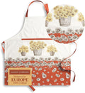 Maison d' Hermine 100% Cotton Apron for women with Pocket Kitchen Chef Apron for Men Cooking Gardening Server Waitress