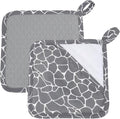 Pot Holders for Kitchen 2 Pack Heat Resistant Hot Pads for Kitchen Counter Decor Silicone Non-Slip Hot Pads with Soft Cotton Lining Pot Holder Trivets for Kitchens Oven Cooking Baking Pans,Gray Stripe