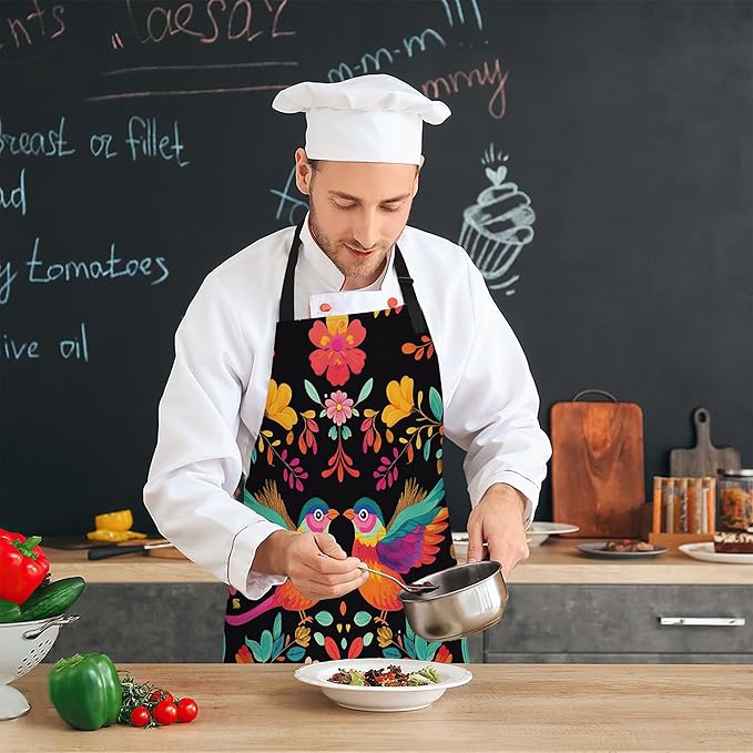 Adjustable Kitchen Apron with Pockets for Women and Men,Soft Chef Apron for Cooking, BBQ, and Grill