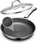 Non Stick Frying Pans 12 inch, Hybrid Frying Skillets Nonstick with Lid,non stick Stainless Steel Pans, Dishwasher and Oven-Safe Chef Pan, Induction Compatible Cooking Pan, PFOA Free Cookware