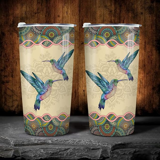 winorax Hummingbird Tumbler 20oz Stainless Steel Insulated Coffee Travel Mug Cup Tumblers with Lid Gift For Women Lady Girl Birthday Christmas Presents